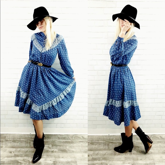 Vintage Dresses & Skirts - ⚡️Vintage⚡️ Lanz Original Blue Dress.
